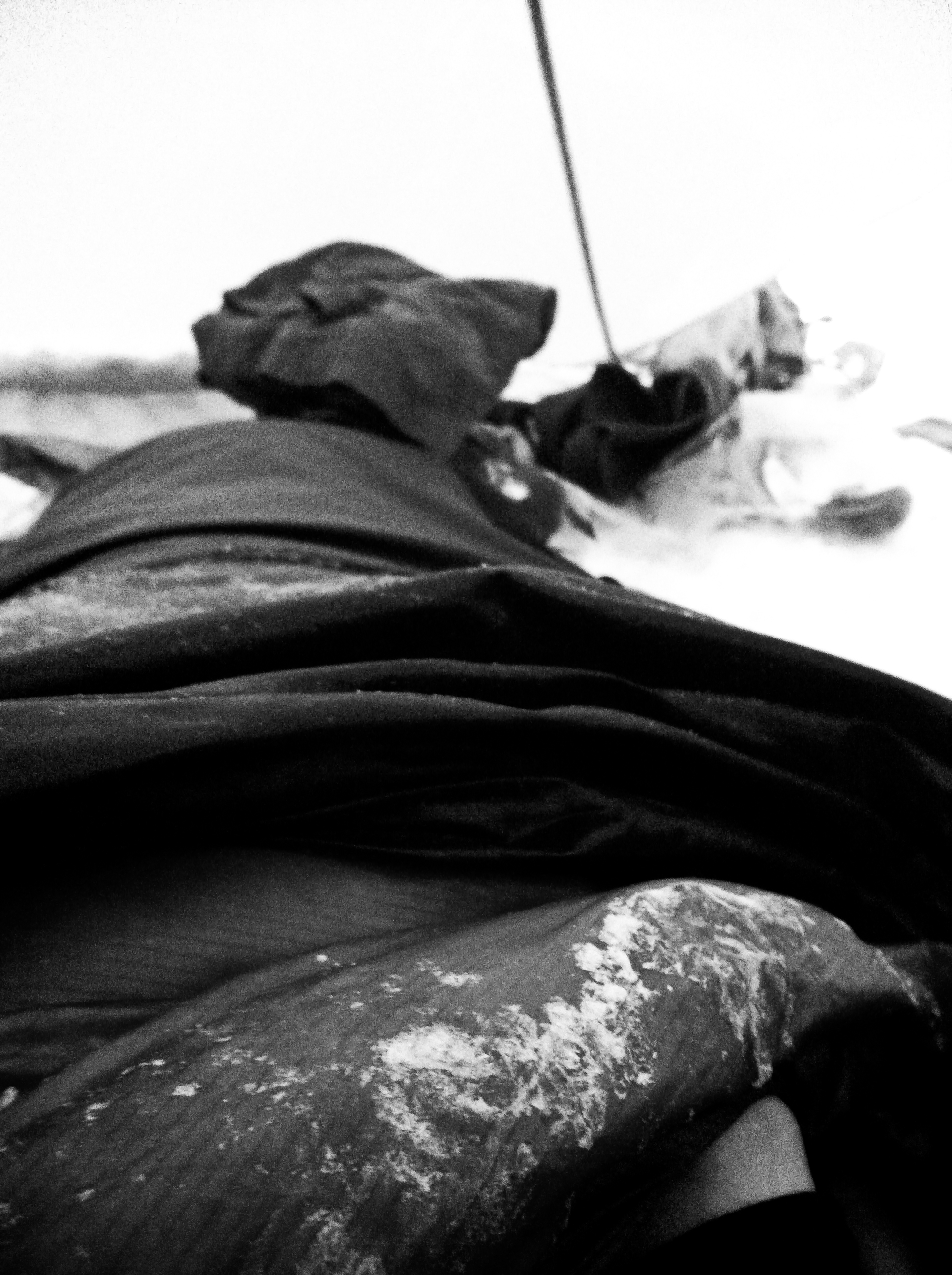 Ice on my sleeping bag in the morning.