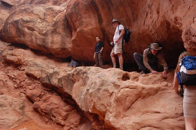 You may see where we crawled through another "arch" (it's optional) where a person on the left is going in this picture