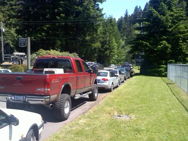 Totally jammed packed Eagle Creek parking lot
