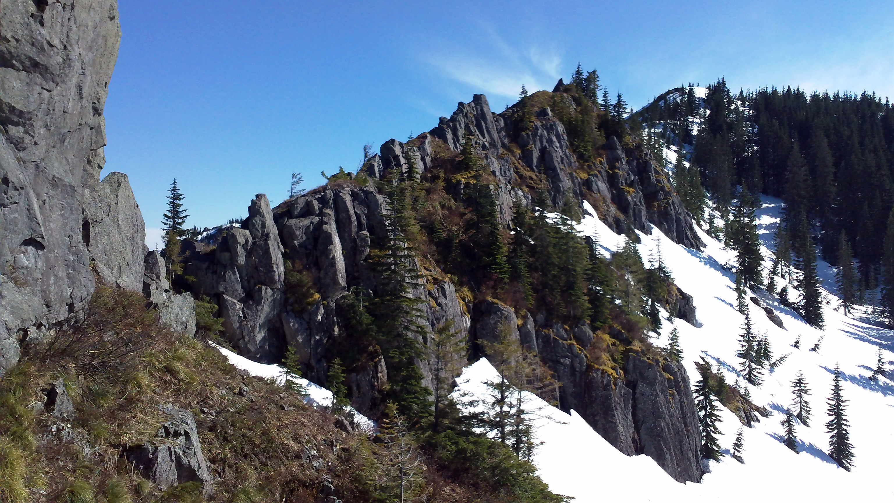 Looking back at the ridge we cam down