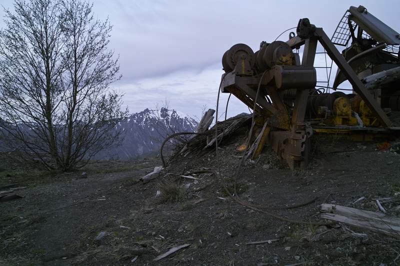 Some say this equipment was mangled by the eruption. I'm not so sure.