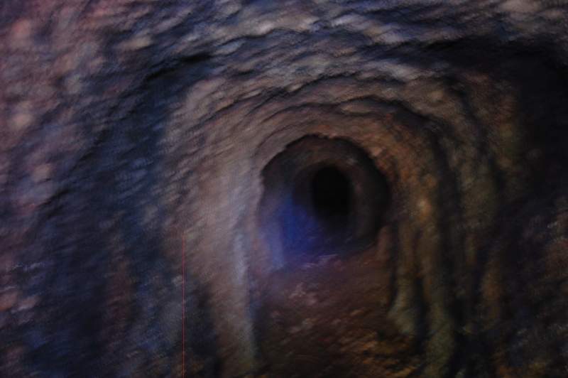 It's about 80 feet long and J-shaped in the end