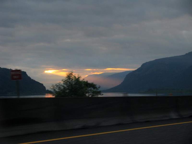 God ray over the Gorge while driving out in the morning.