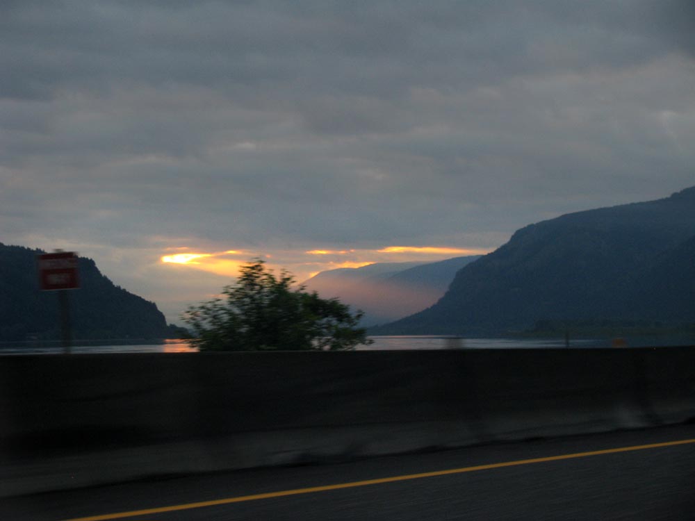 God ray over the Gorge while driving out in the morning.