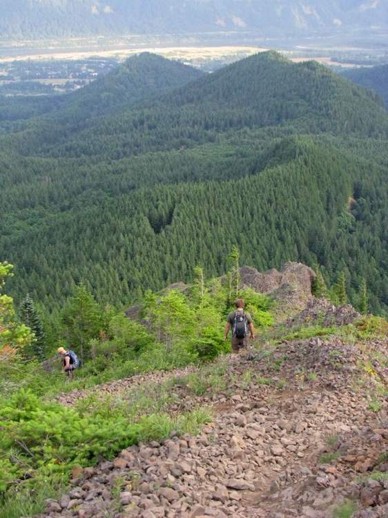 Descending the Westway trail.