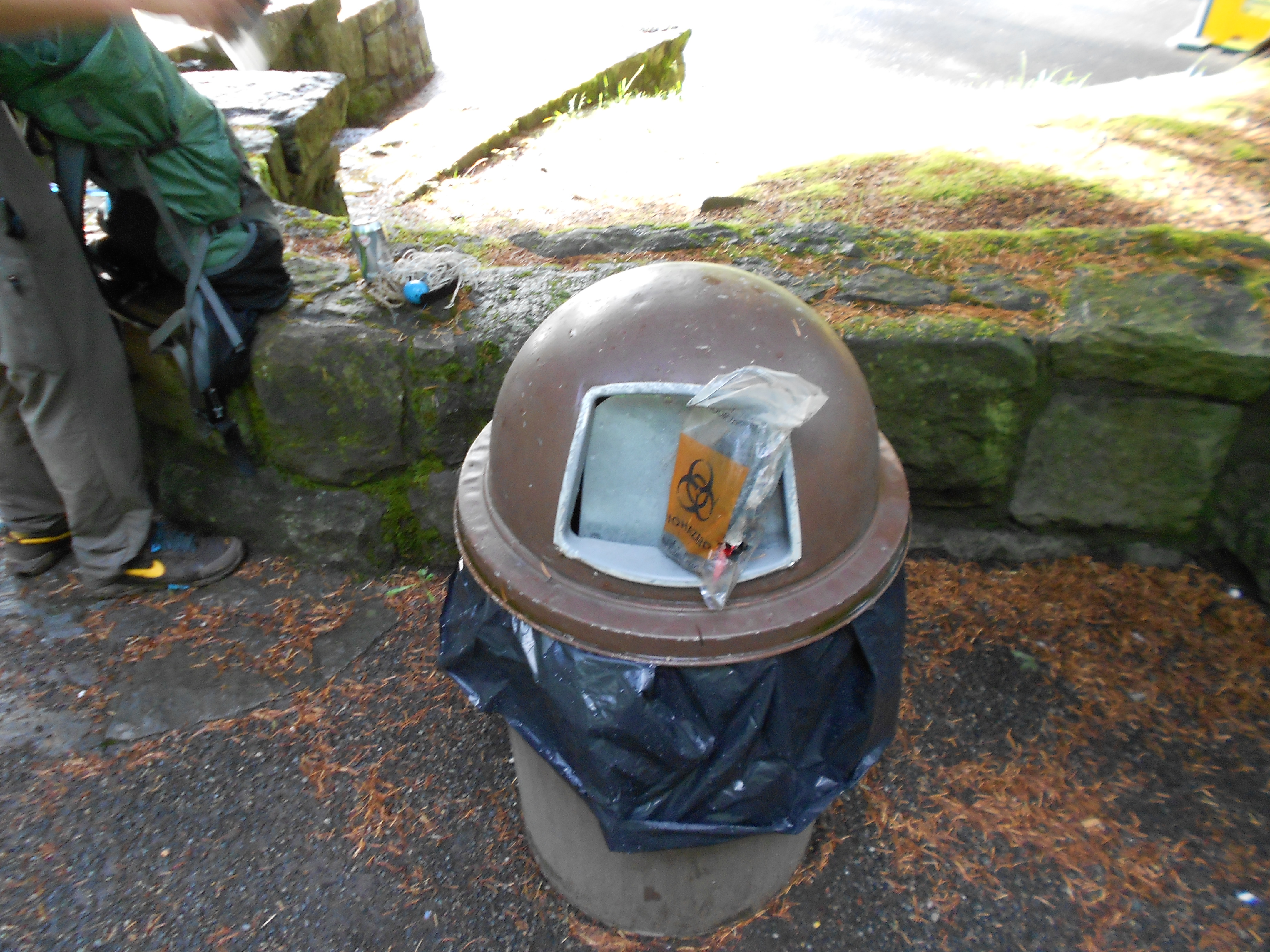 Junk going to garbage can