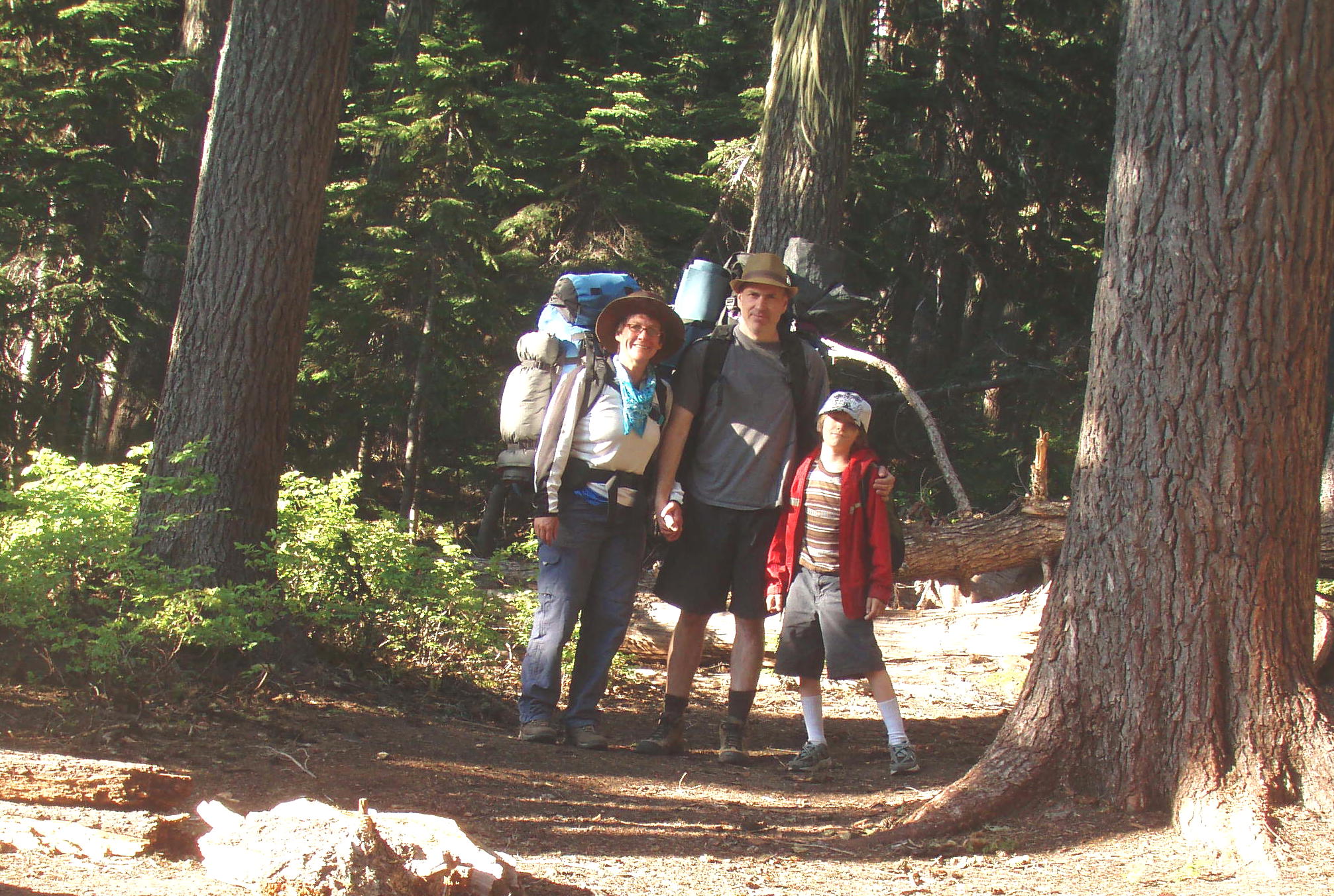 ready to hike out after our first overnighter