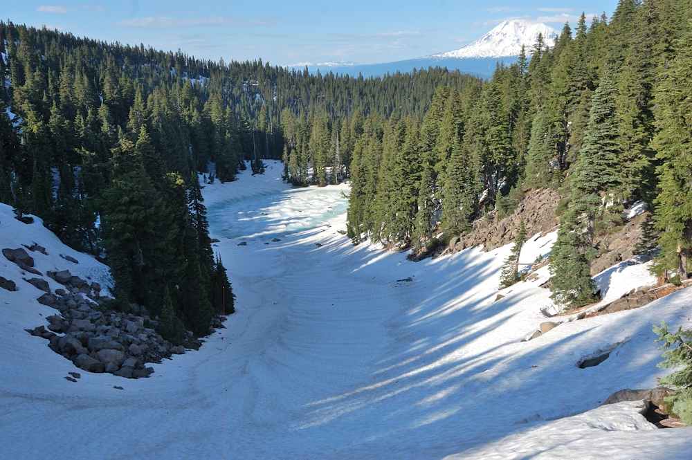 I called it Big Slide Lake, because it was a big slide to it in the coloir where I climbed to Lemei Rock. The climb started easy but was steeper and steeper towards the top, so I had to kick a lot of steps