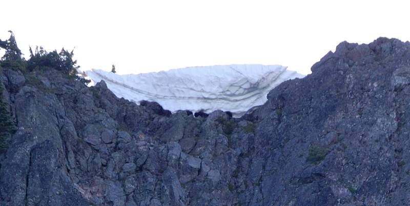 Huge cornice near the top of Lemei Rock