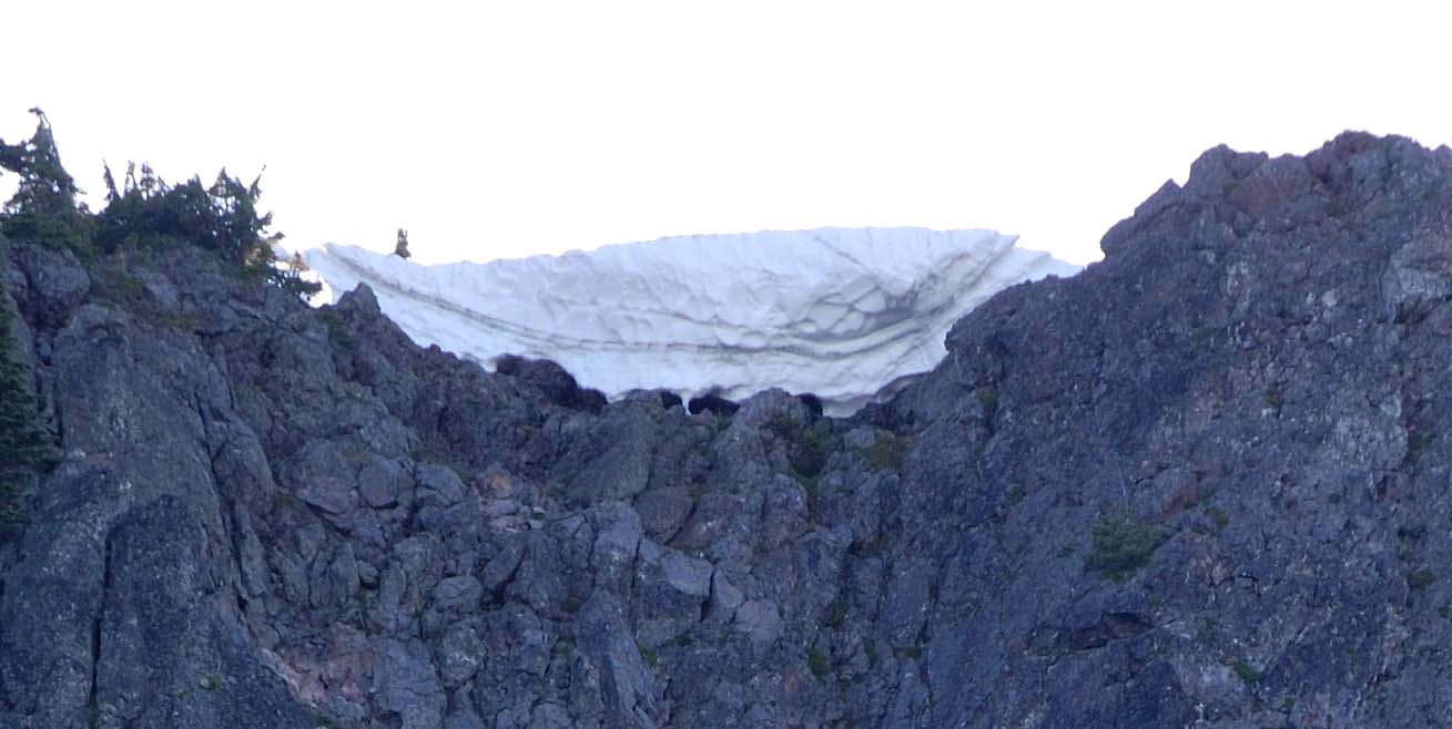 Huge cornice near the top of Lemei Rock