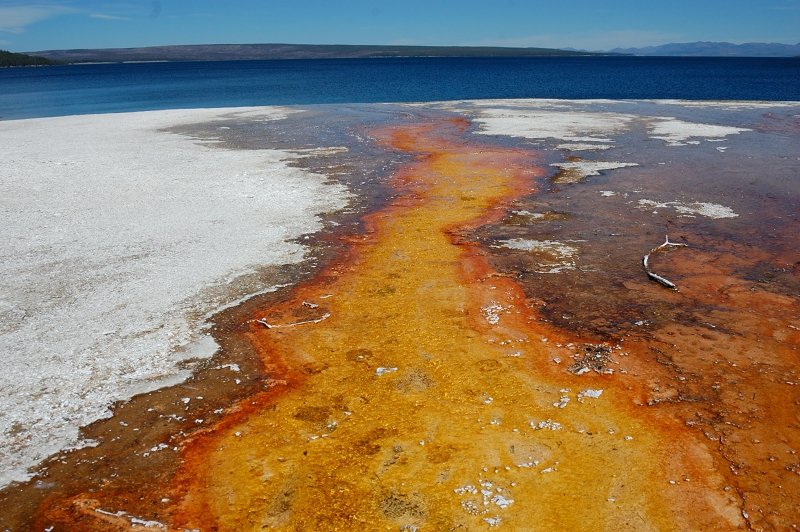 Hot creek in West Thumb Geyser Basin