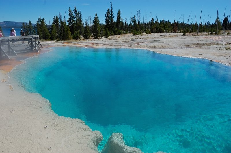 The color almost makes unknowing person want to swim it, though the temps are near boiling point