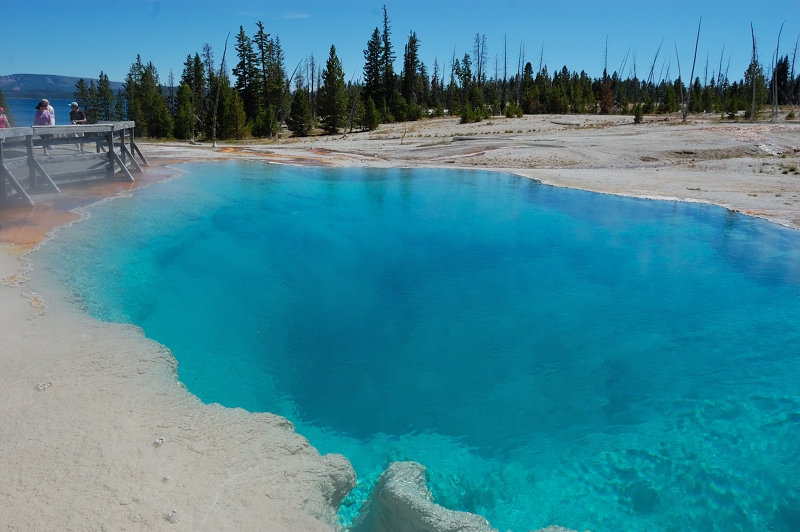 The color almost makes unknowing person want to swim it, though the temps are near boiling point