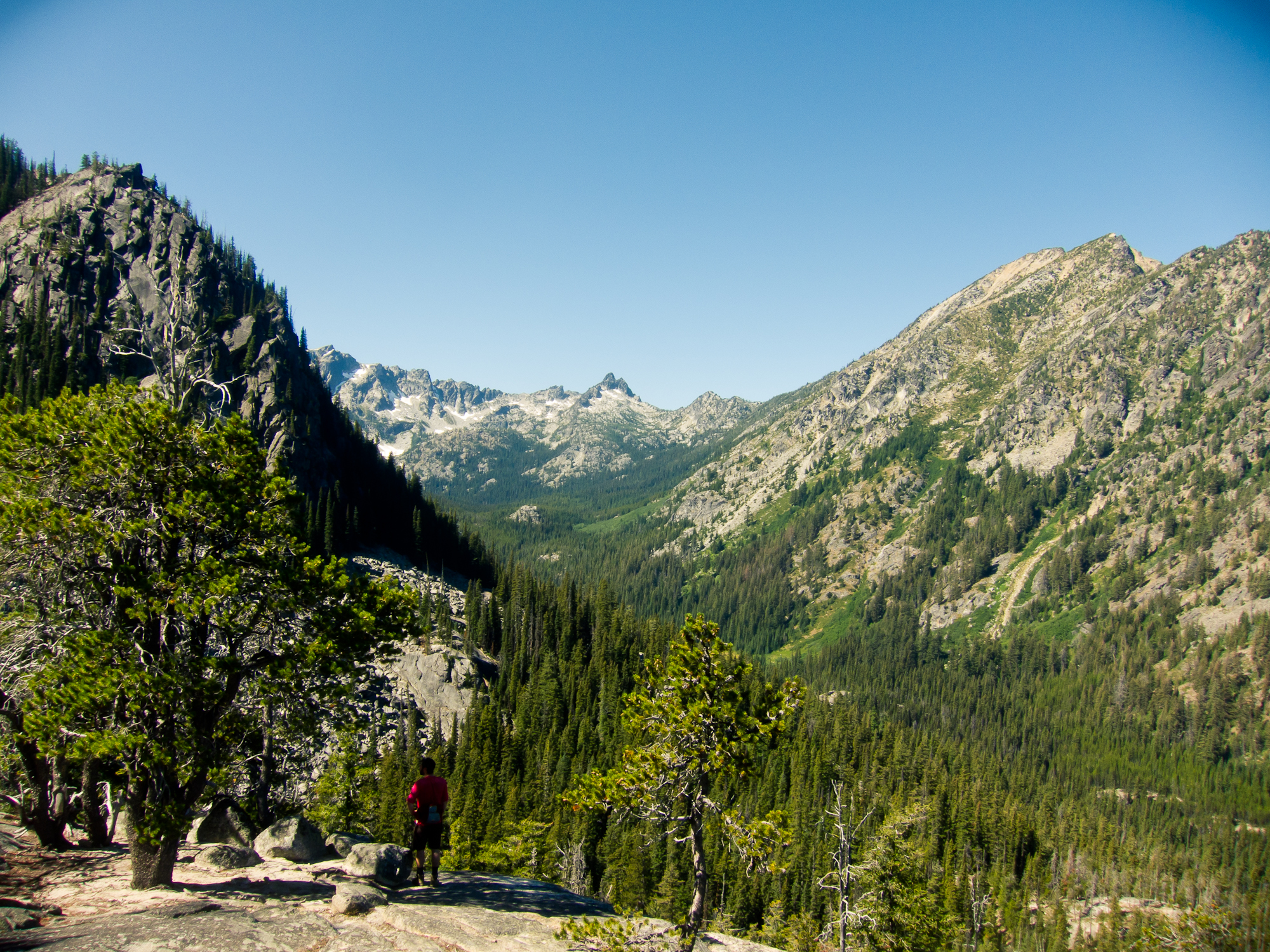 Overlooking the Stewart Basin from the trail to Colchuck Lake