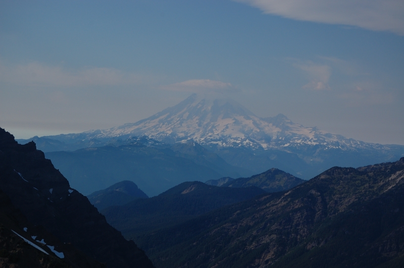 Rainier view, with a bit of smoke