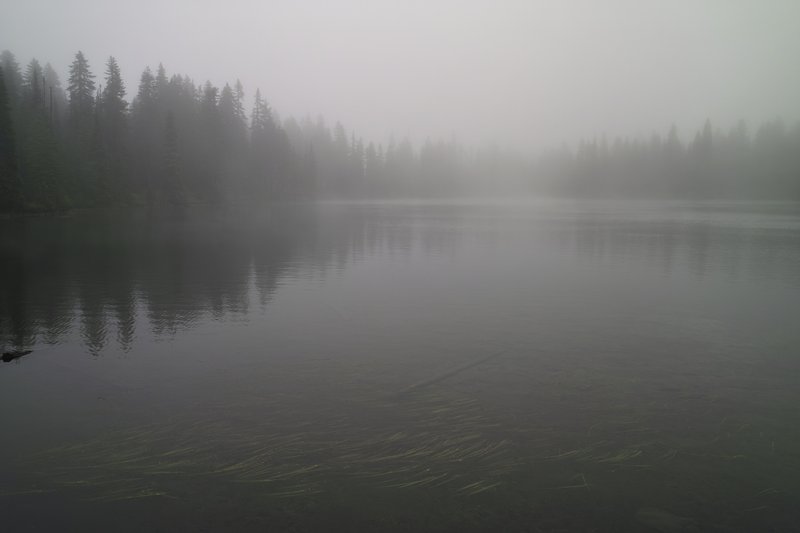 Deep Lake. All the lakes were fogged in like this today.