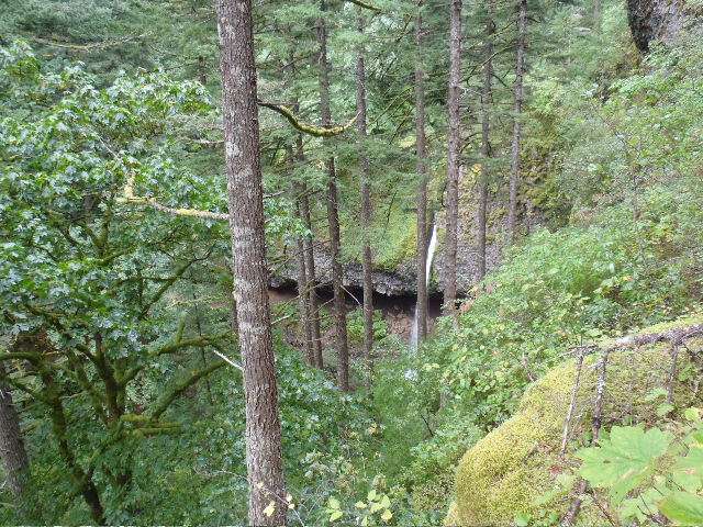 From RJ looking down to the nearby falls with people looking up at us...