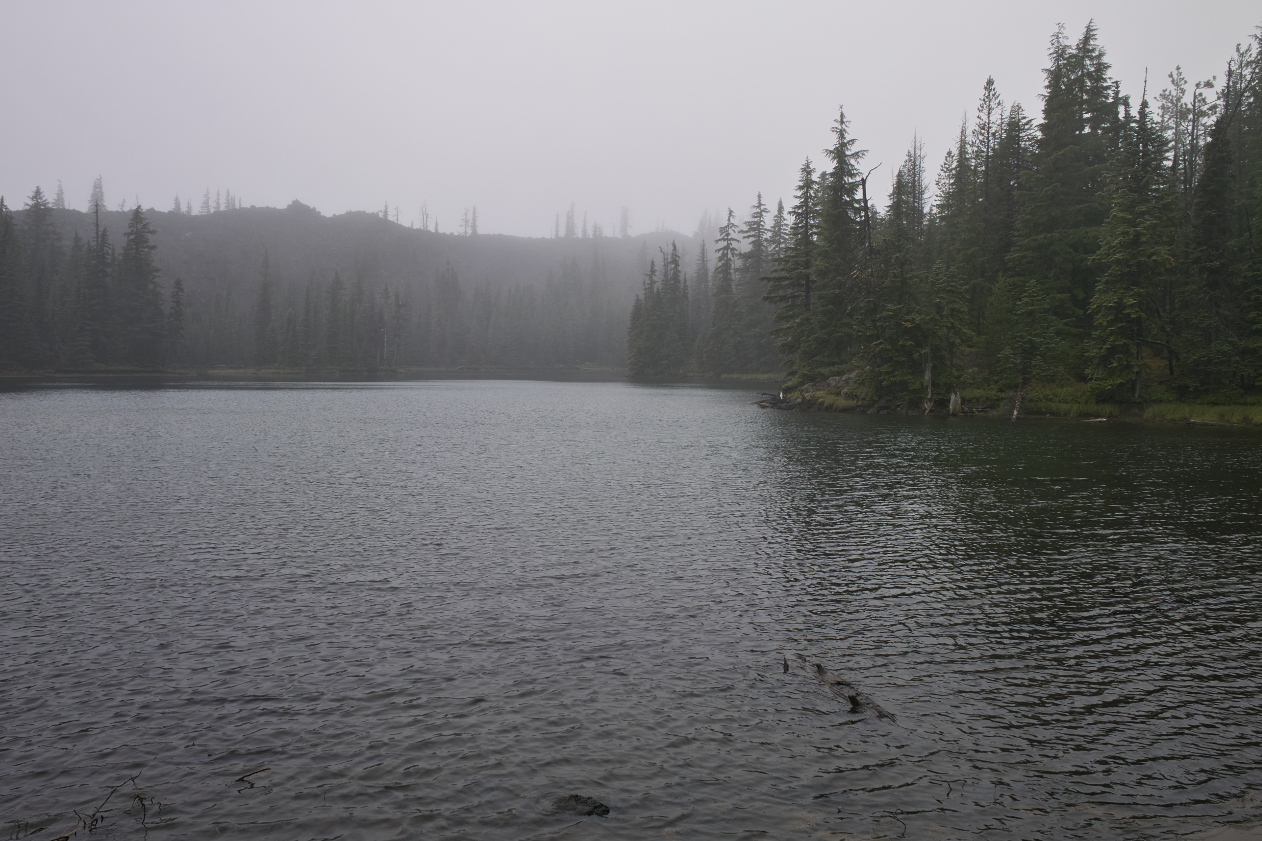 Lower Matthieu Lake, in all its cloudy glory.