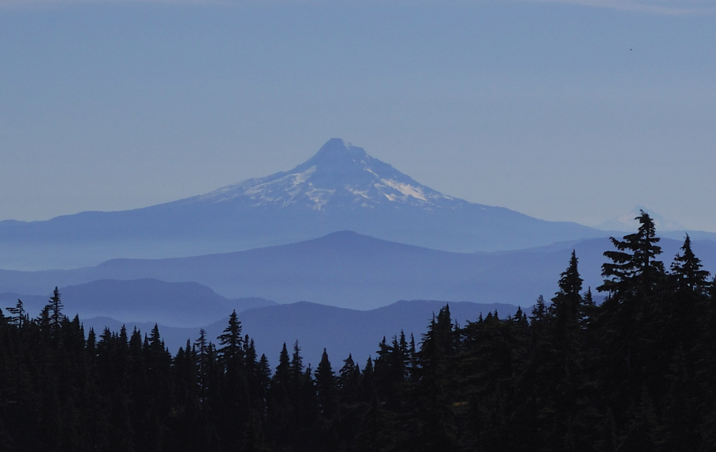 Mt. Hood from viewpoint above Lake Wapiki