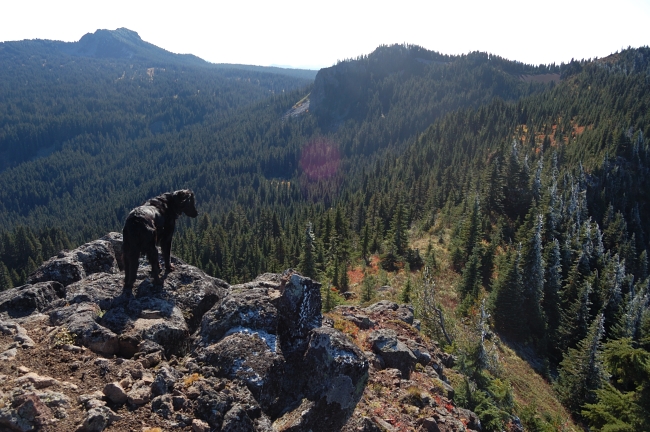 The ridgeline of Bird, and Lemei Rock (left).