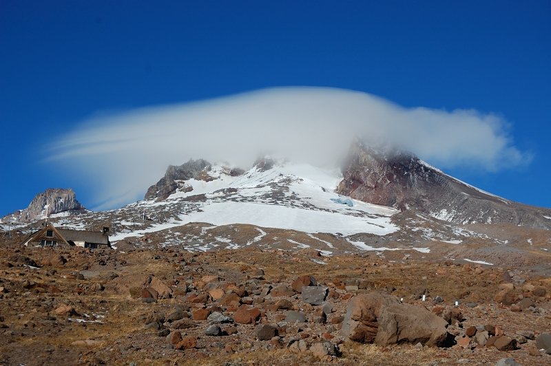 Silcox Hut can be seen on the left