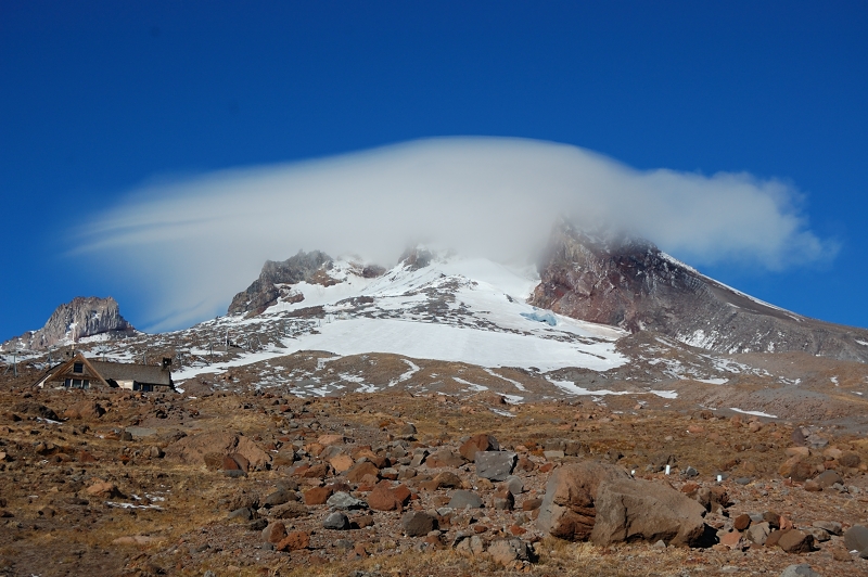 Silcox Hut can be seen on the left