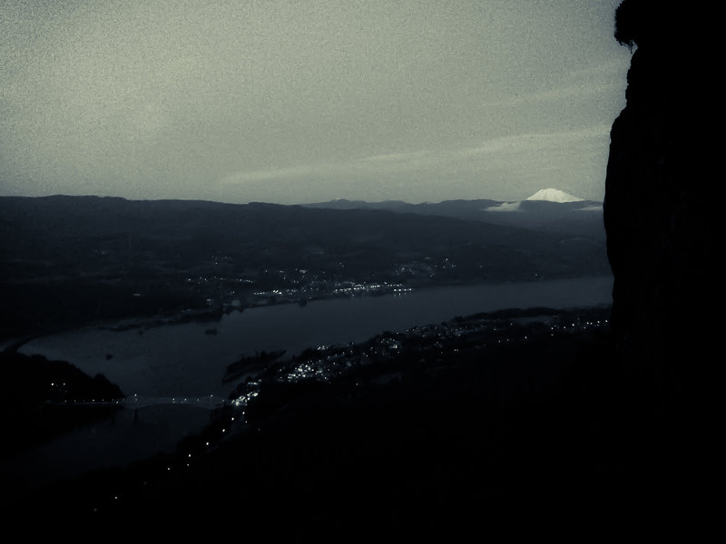 Cascade Locks from the Ruckel Creek trail at night