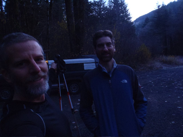 Mayhem met me to pick up his hiking poles