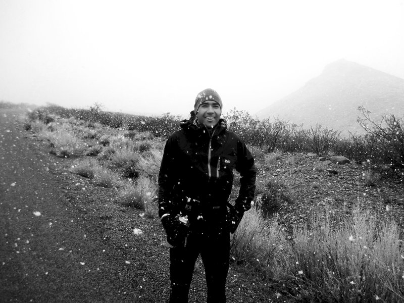 My ugly mug layered up for some of the white stuff.