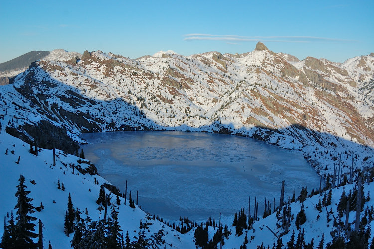 St Helens Lake was frozen