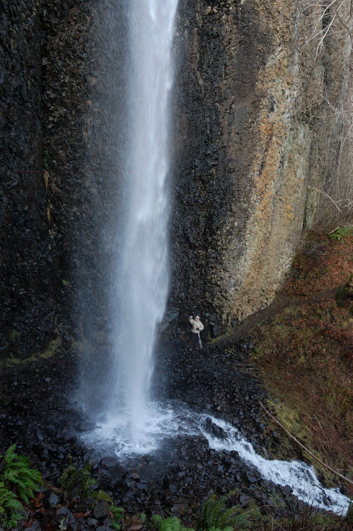 Being a good son, I took a raincoat for my mom and didn't say about hiking behind a waterfall until we faced it