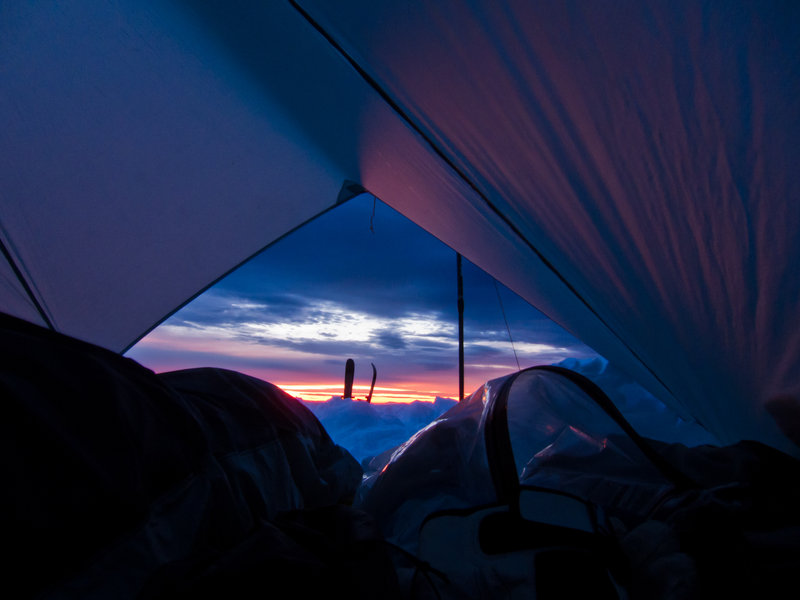 View from my sleeping bag in the morning