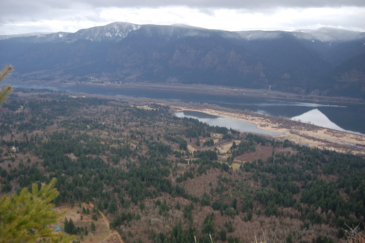 Can see Wahkeena Falls on the other side of the river