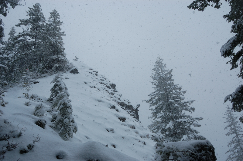 Approaching a final scramble to Rimrock Viewpoint
