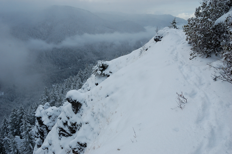 Our tracks on the ridge