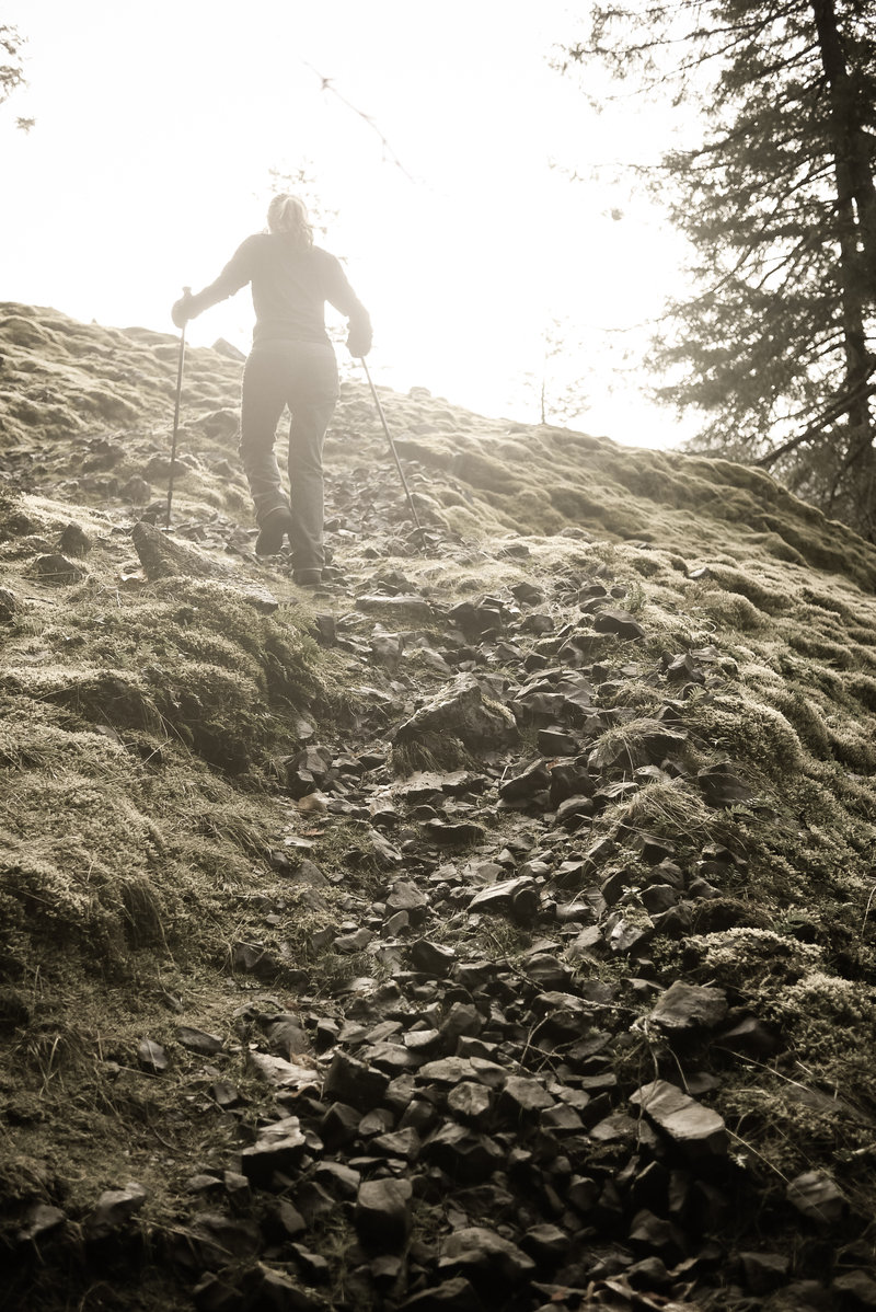 Ascending the ridge