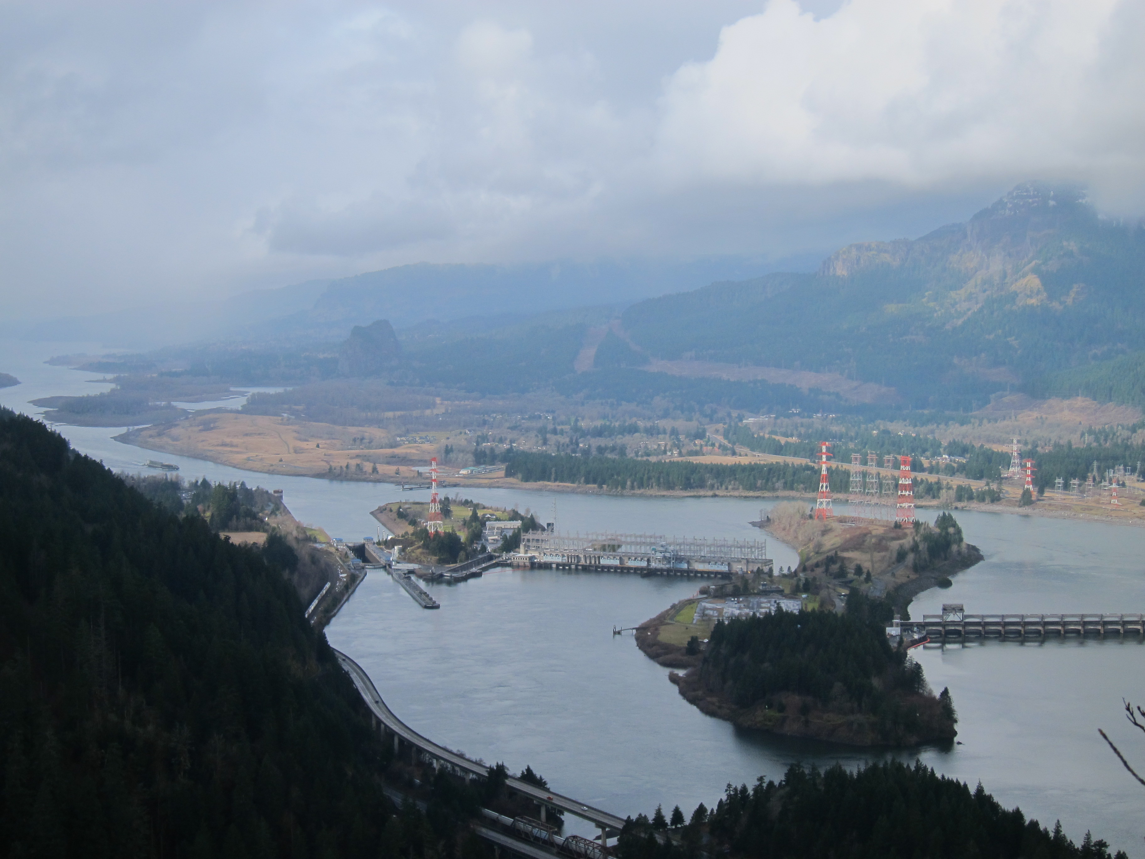 Looking down on the Columbia