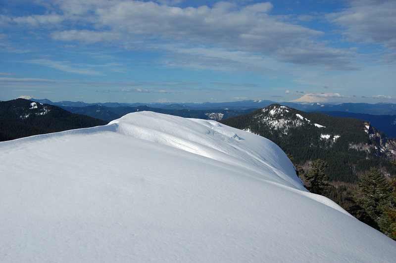 St Helens, Rainier, and Adams from the safe distance from North Point