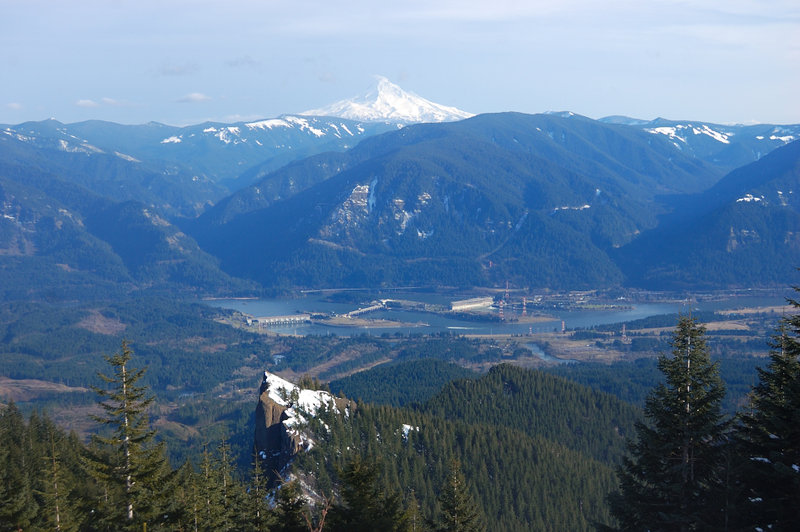 Mt. Hood and Bonnevlle Dam from Windbreak Ridge