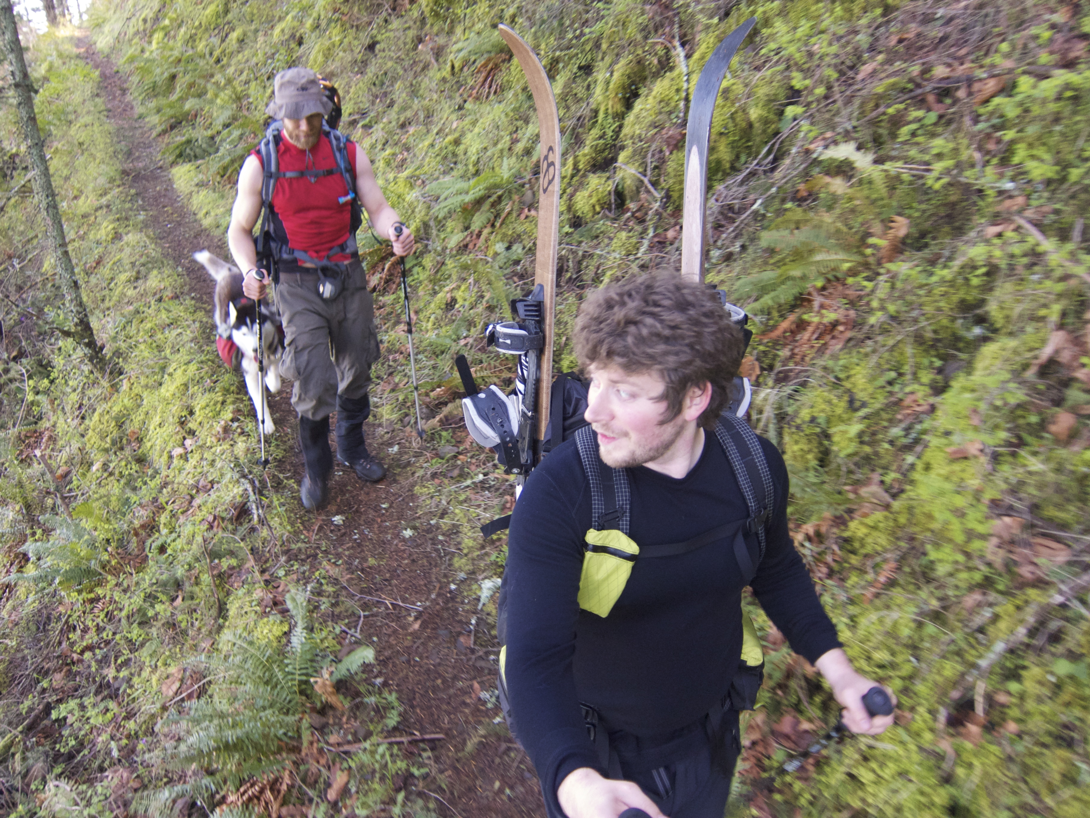 Hiking out.