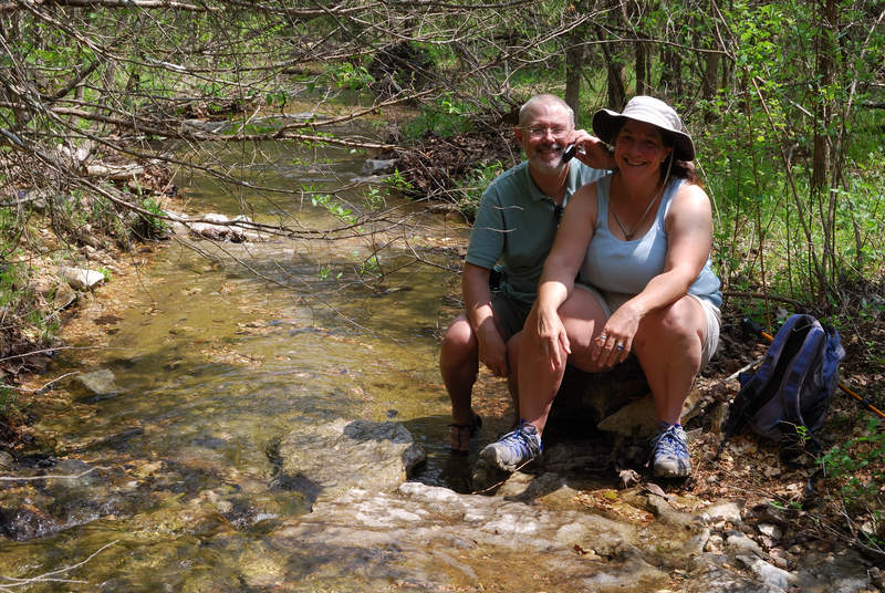 Lunch break by a creek