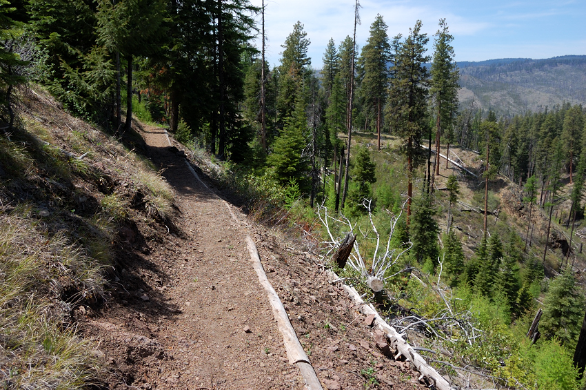 There was some great trail work on a steep Belknap Trail. BTW, while the trail is waterless, there is a good stream a mere 10 yards from the trail, about half way down. There is a side trail going down to it. that stream will dry in the summer, I guess