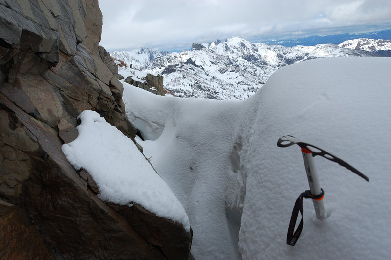 The slope below third rock wall was steep, it almost stopped me. Had to get into "snow well" and was able to get around
