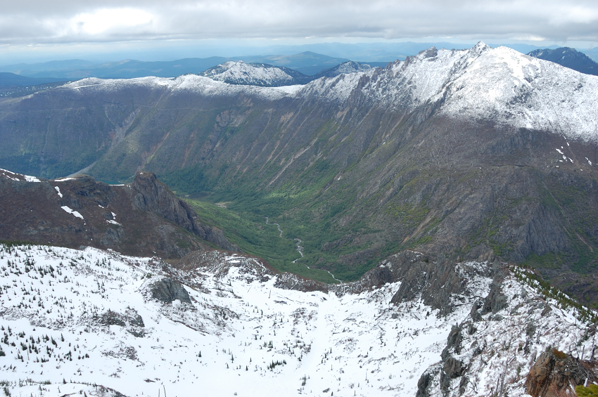 Coldwater Lake valley (only the small portion of the lake is visible)
