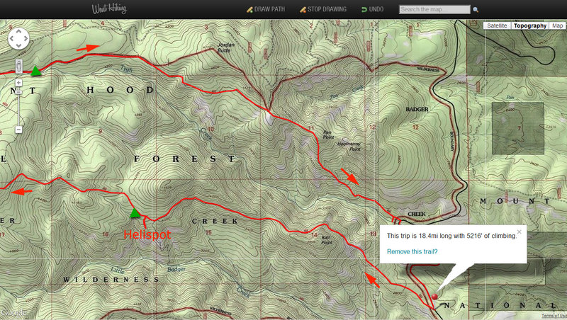 East side of the loop (not GPS map)