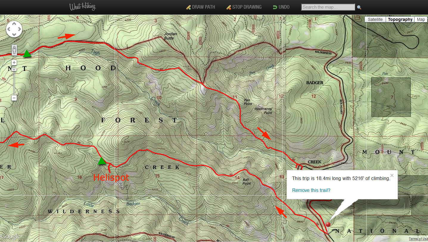 East side of the loop (not GPS map)