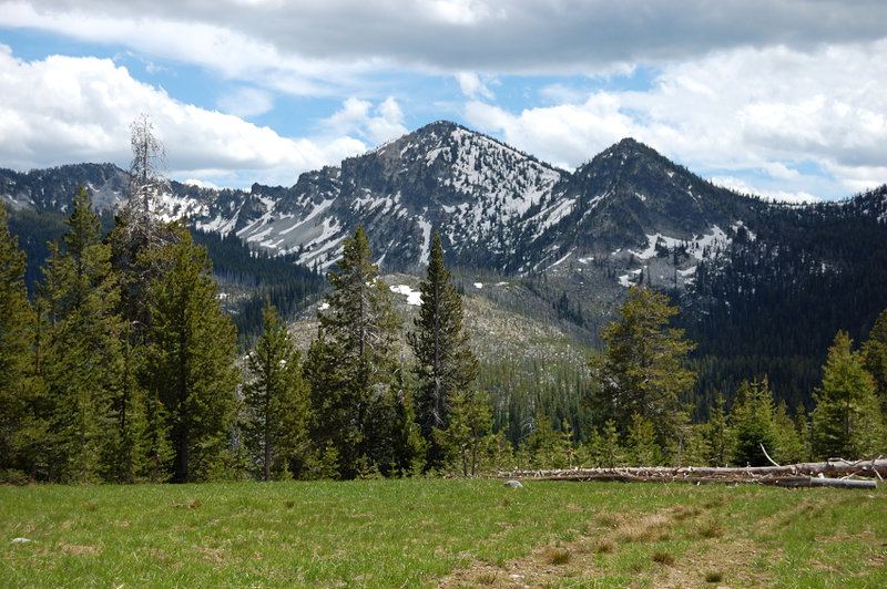 Somewhere in the vicinity of Meadow Lake (the Meadow Lake itself is small and tree-rimmed, its just off-trail and I didn't think it's worth a bushwhack time)