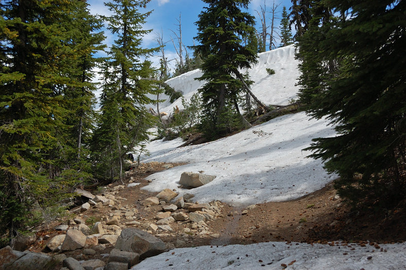 The snowdrift at Cracker Saddle