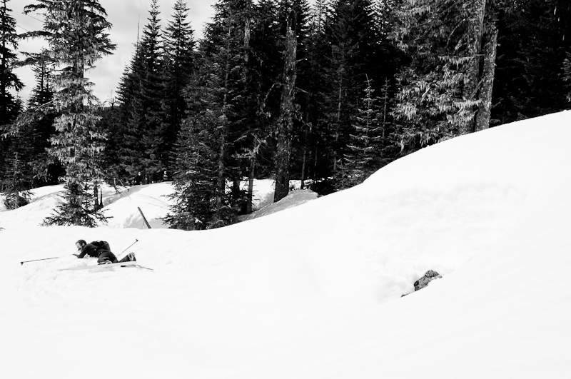 jumping on x-c skis is hard