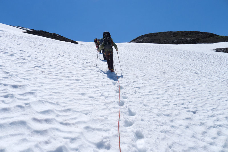 Heading up the Coleman Glacier.